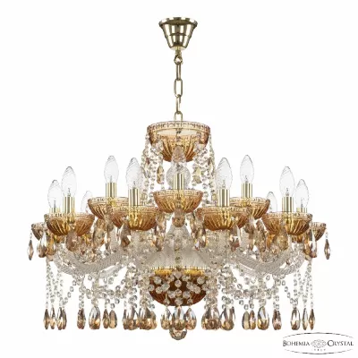 Подвесная люстра Bohemia Ivele Crystal 5413/10+5/240 G Amber/M-1G K721