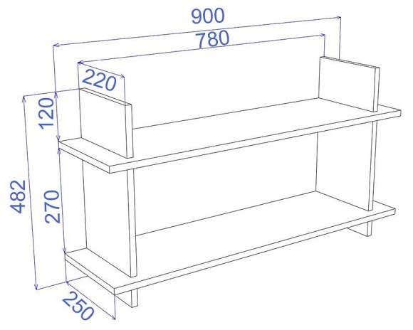 Полка навесная Cross Пл2 MER_Pl2-V