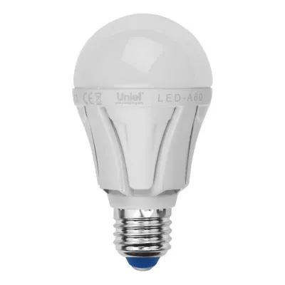 Лампа светодиодная (UL-00002003) Uniel E27 8W 6500K матовая LED-A60 8W/DW/E27/FR PLP01WH