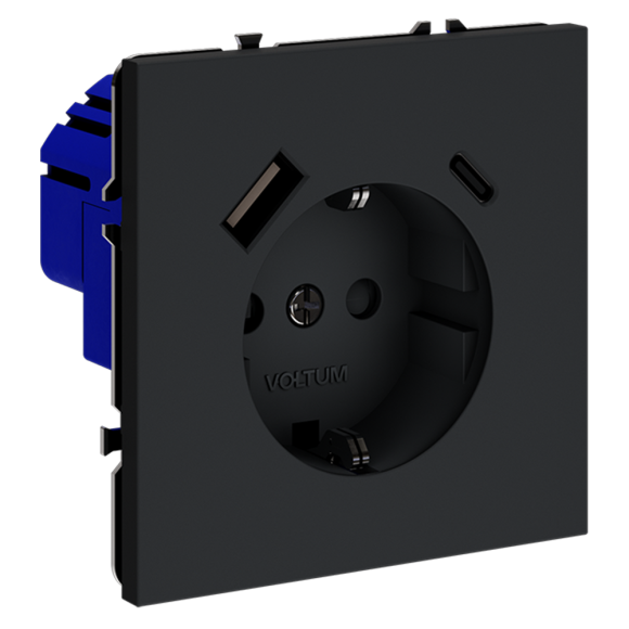 Розетка с USB, A+C Voltum S70 VLS040507