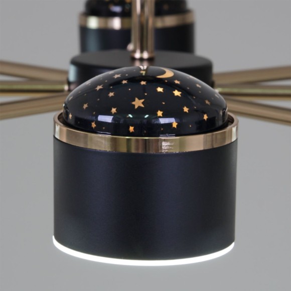 Люстра на штанге Reluce 13289-4.3-06 BK+GD CR