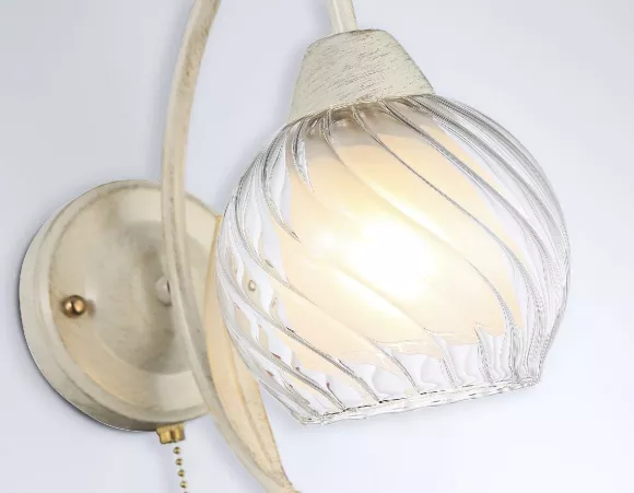 Бра Ambrella Light Traditional TR3074, Белый, Металл, Стекло, декоративные элементы крупным планом