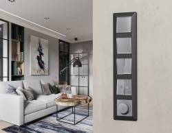 Комплект механизма 2-клавишного перекрестного выключателя 10A-250V Alfa Сталь матовый Quant Ambrella Volt MA503030 (AP5030, VM125)