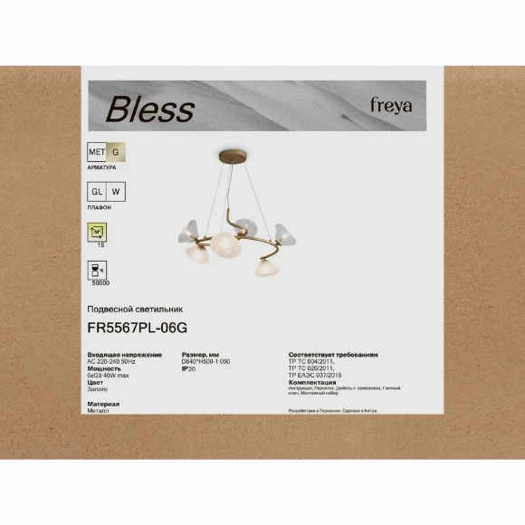 Подвесная люстра Freya Bless FR5567PL-06G