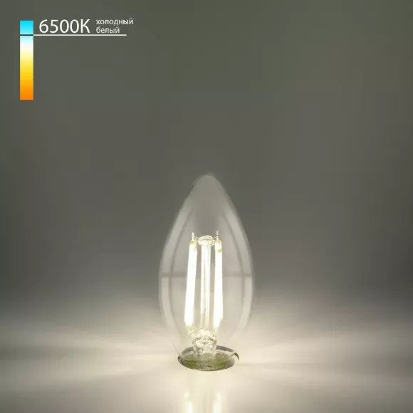 Филаментная светодиодная лампа Elektrostandard Свеча F E27 9W 6500K 4690389175350, Холодный белый, Германия, крупный план