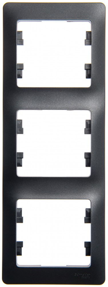 Рамка 3-ая вертикальная Systeme Electric Glossa Антрацит GSL000707