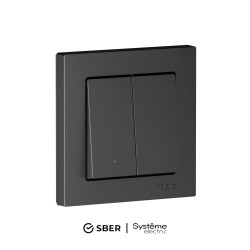 Выключатель 2-кл с подсв., Zigbee, сх.5, L+N, 10А SBER Systeme Electric AtlasDesign Smart Карбон ATN001053Z
