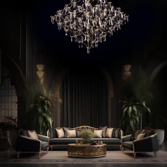 Подвесная светодиодная люстра Loft IT Mira 10259/1200 Gold Asfour