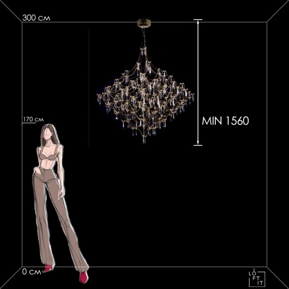 Подвесная светодиодная люстра Loft IT Mira 10259/1200 Gold Asfour