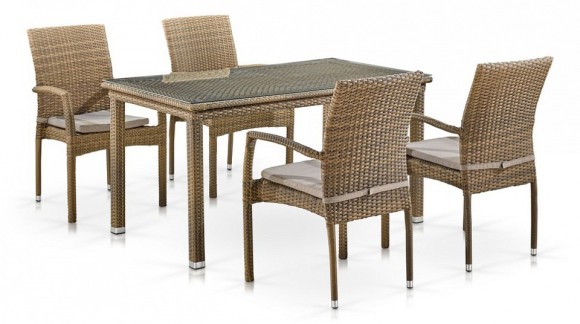 Набор уличный T256B/Y379B-W65 Light Brown (4+1) AFN_T256B-Y379B-W65_Light_Brown_4Pcs