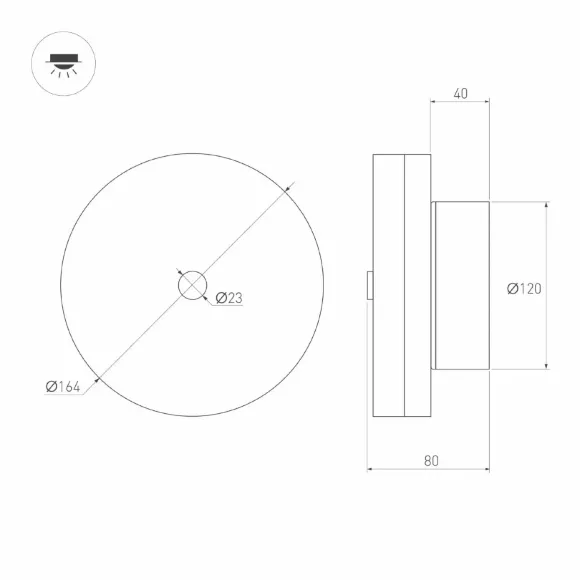 Настенный светильник Arlight SP-MENTA-WALL-R165-12W Warm2700 (BK, 130 deg, 230V) (IP20, Мрамор) 061700
