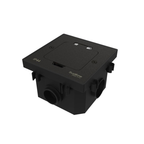 Лючок на 2 модуля IP44 с монтажной коробкой для бетонных полов , тип MDK20 Systeme Elecrtic MultiDesk MDK20202MBC