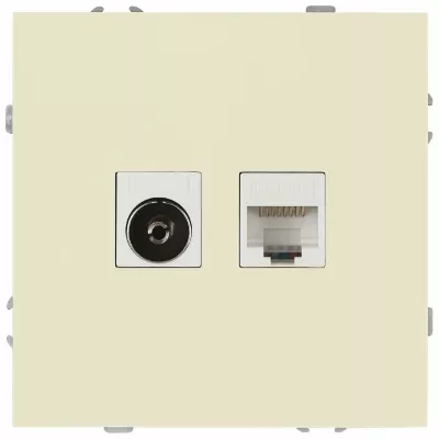 Розетка Эра Galaxy 15-3110-02 комбинированная RJ45+TV IP20 слоновая кость Б0070778