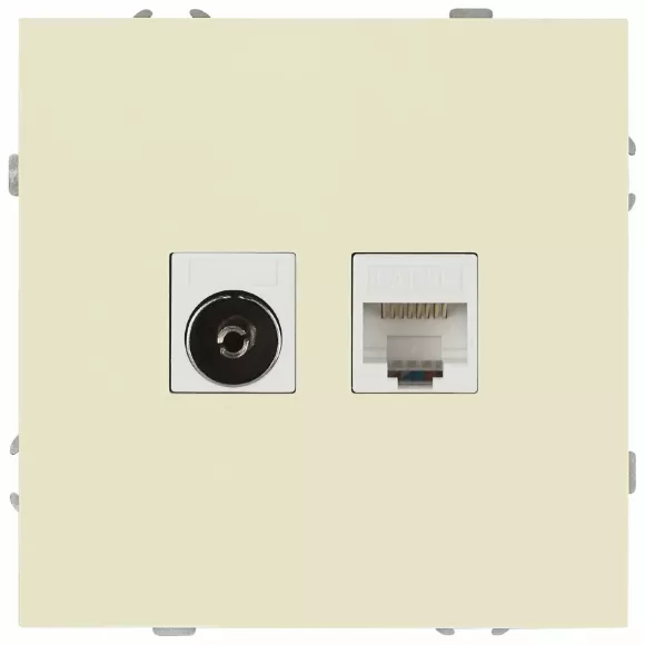 Розетка Эра Galaxy 15-3110-02 комбинированная RJ45+TV IP20 слоновая кость Б0070778