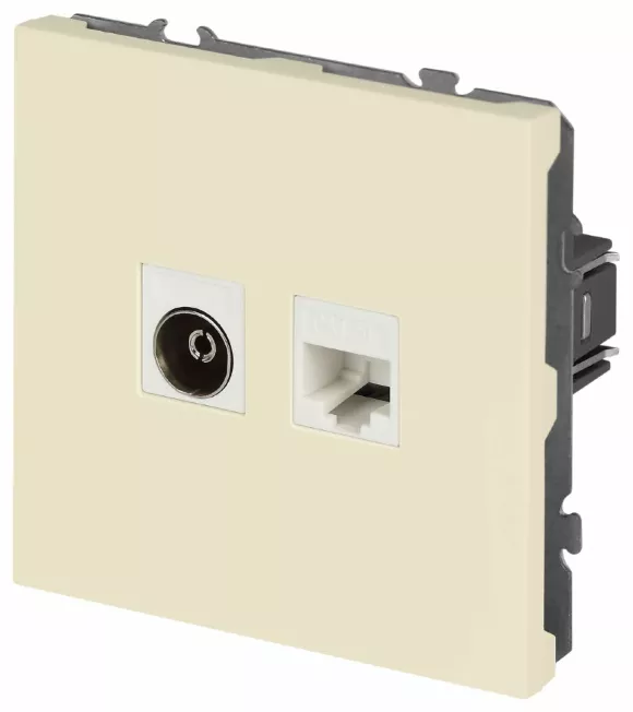 Розетка Эра Galaxy 15-3110-02 комбинированная RJ45+TV IP20 слоновая кость Б0070778