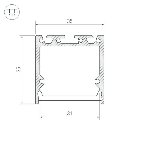Профиль Arlight SL-LINE-3535-2000 ANOD 019306