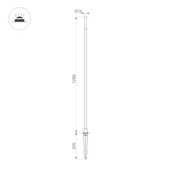 Ландшафтный светильник Arlight KT-Canna-L1200-1W Warm3000 034164, Серый, Белый, Теплый белый