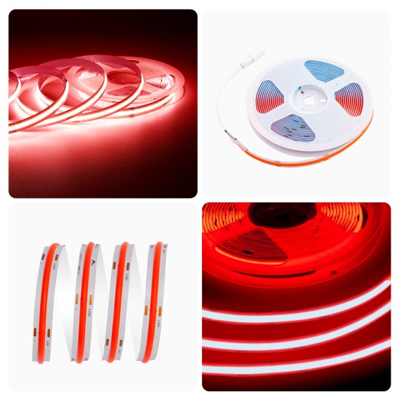 Светодиодная лента Apeyron 3м, 24В, 14Вт/м, COB, 512д/м, IP20 Красный 209ОО