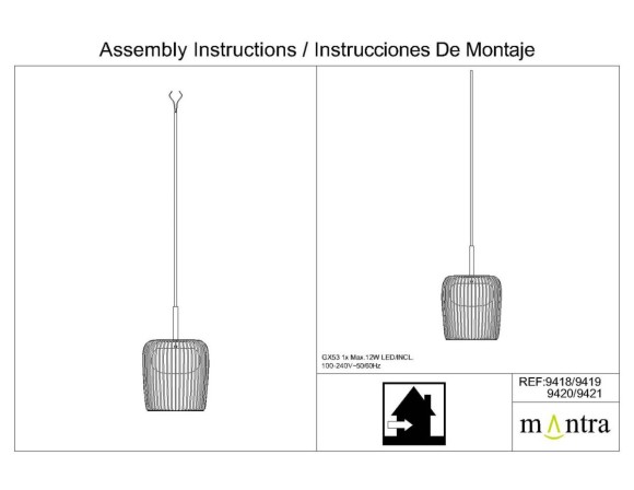 Подвесной светильник Mantra Dubai 9419 (3L)+9465