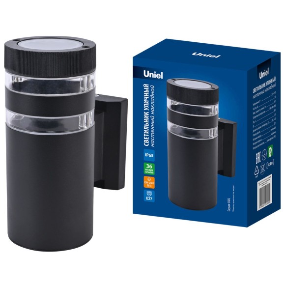 Уличный настенный светильник Uniel UUL-S19A 60W/E27 IP65 BLACK UL-00012920