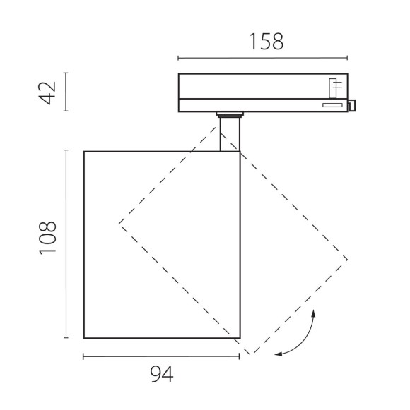 Трековый трехфазный светильник Quattro LED 36G с адаптером Lightstar Alta Base A5446QT36G