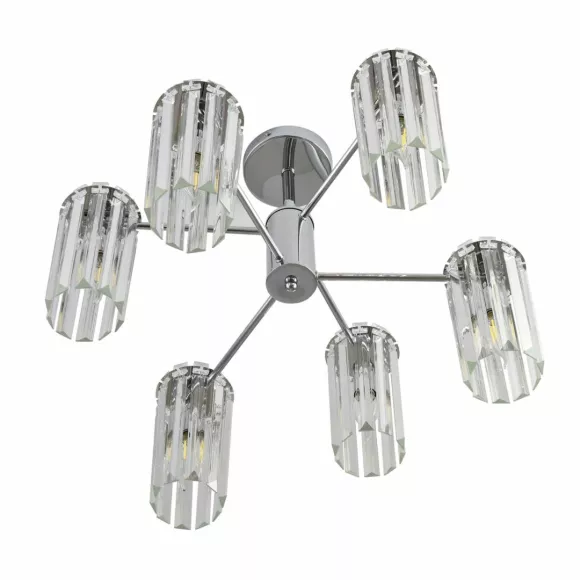Люстра на штанге Lumion Classi Favla 8348/6C, Хром, Прозрачный, Металл Люстра на штанге Lumion Classi Favla 8348/6C, Хром, Прозрачный, Металл