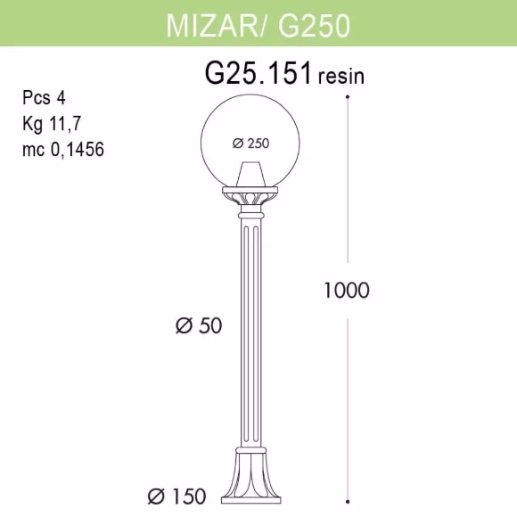 Уличный светильник Fumagalli Mizarr/G250 G25.151.000.WYE27, Белый, Композит, Ретро стиль