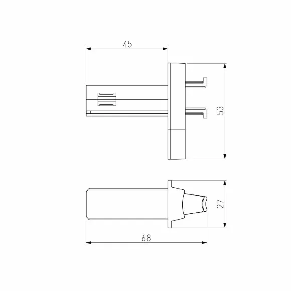 Схема размеров соединитель для круглого шарнирного коннектора Elektrostandard Slim Magnetic 4690389198687 a063967