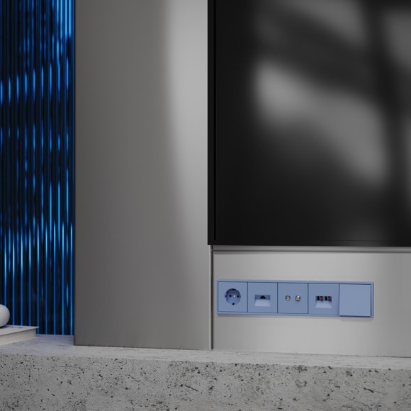 Накладка для розетки акустической 4-местной Voltum S70 (деним) VLS001515