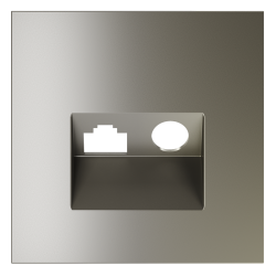 Накладка для розетки TV+RJ45 кат. 6 Voltum S70 (шелк) VLS002704