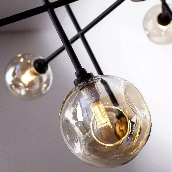 Подвесная люстра LED4U L6157-12, Черный, Янтарный, От теплого до холодного, крупный план Подвесная люстра LED4U L6157-12, Черный, Янтарный, От теплого до холодного, крупный план