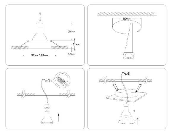 Встраиваемый светильник Ambrella Light Standard Tech A8926