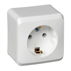 Розетка 1-ая с/з без шторок Systeme Electric Этюд наруж PA16-003B