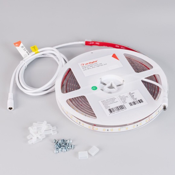 Светодиодная герметичная лента Arlight RTW-PS-A80-12mm 24V Warm2400 (4.8 W/m, IP67, TWP100, 5m) 053506