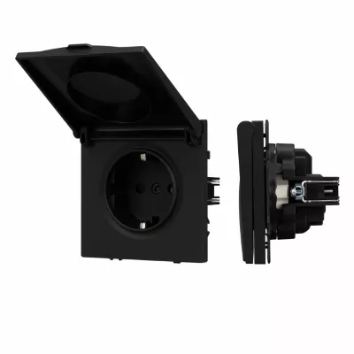 Механизм розетки влагозащищённый Arlight SCT-NOBE-MCP-SFPL-BK (230V, 16A) 054281