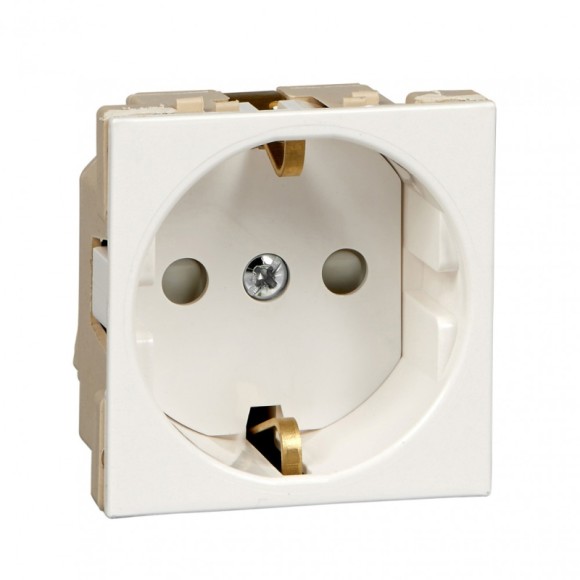 Розетка В45 СУ с ЗК для каб. кан. бел. RAL9010 Systeme Electric RN16-113-BE