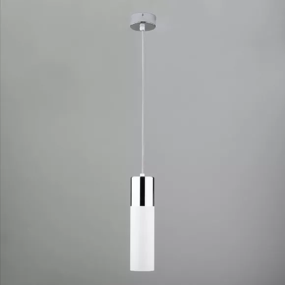 Подвесной светильник Eurosvet Double Topper 50135/1 LED хром/белый Подвесной светильник Eurosvet Double Topper 50135/1 LED хром/белый