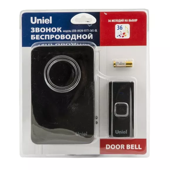 Звонок электронный (UL-00006437) Uniel UDB-092W-R1T1-36S-BL Звонок электронный (UL-00006437) Uniel UDB-092W-R1T1-36S-BL