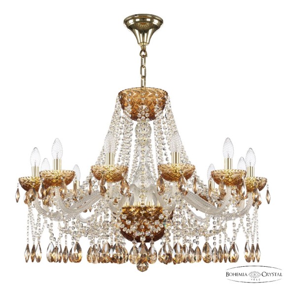 Подвесная люстра Bohemia Ivele Crystal 5413/12/300 G Amber/M-1F K721