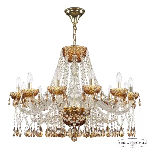 Подвесная люстра Bohemia Ivele Crystal 5413/12/300 G Amber/M-1F K721, Золото, Металл, Классика стиль, крупный план Подвесная люстра Bohemia Ivele Crystal 5413/12/300 G Amber/M-1F K721, Золото, Металл, Классика стиль, крупный план