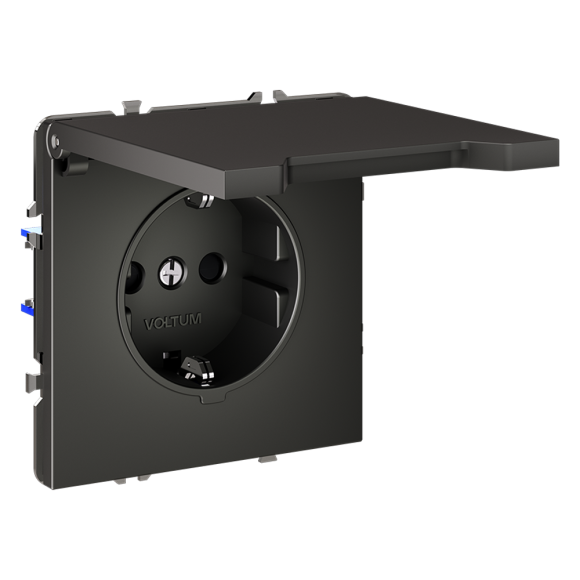 Розетка с защитными шторками и крышкой Voltum S70 VLS040306