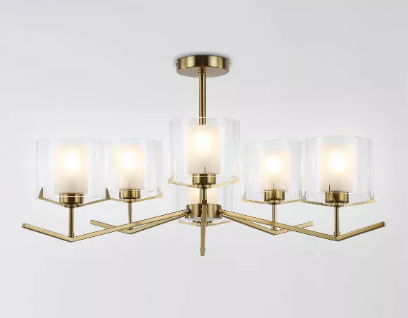 Люстра на штанге Ambrella Light High Light Modern LH57008, Латунь, Белый, Металл Люстра на штанге Ambrella Light High Light Modern LH57008, Латунь, Белый, Металл
