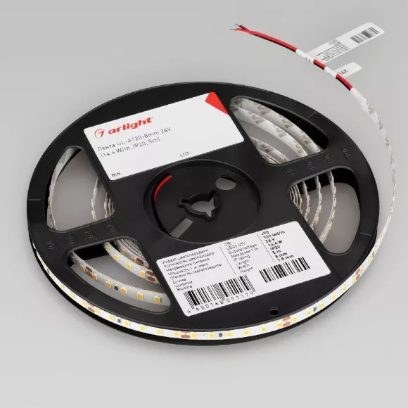 Светодиодная лента Arlight UL-A120-8mm 24V Warm3000 (14.4 W/m, IP20, 5m) 042304 Светодиодная лента Arlight UL-A120-8mm 24V Warm3000 (14.4 W/m, IP20, 5m) 042304