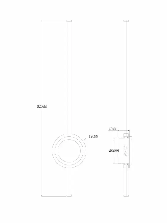 Схема размеров настенный светильник Freya Candy FR6090WL-L18B Схема размеров настенный светильник Freya Candy FR6090WL-L18B