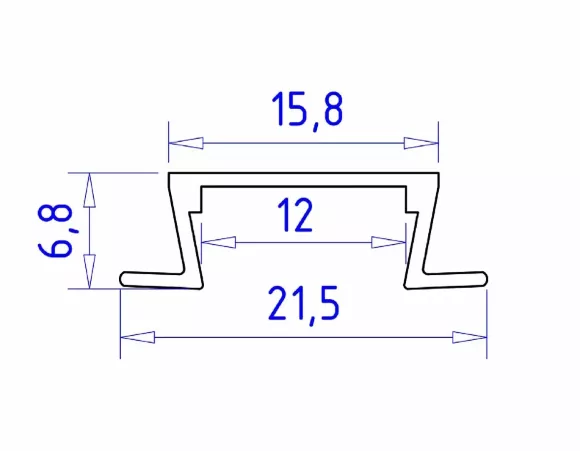 Алюминиевый встраиваемый профиль Ambrella Light Alum Profile GP1001WH