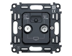 Механизм розетки TV оконечной + SAT 5-862MHz 3.5dB/950-2150MHz 3.5dB QUANT Ambrella Volt VM217