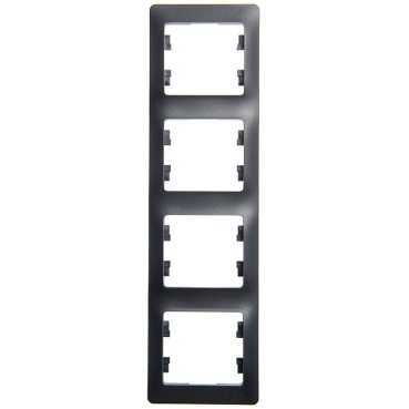 Рамка 4-ая вертикальная Systeme Electric Glossa Антрацит GSL000708