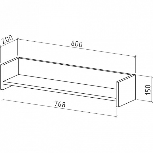 Полка навесная Лайт-48 MAS_PNLT-48-DS