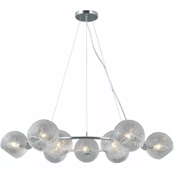 Подвесная люстра Illumico IL0728-9PSQ-24 CR ARIES, Хром, Прозрачный, Металл