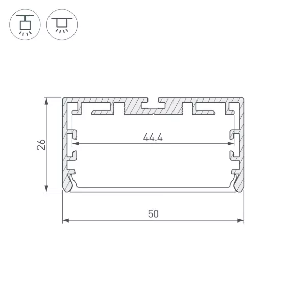 Профиль Arlight PLS-LOCK-W50-SMT-2000 ANOD 033772